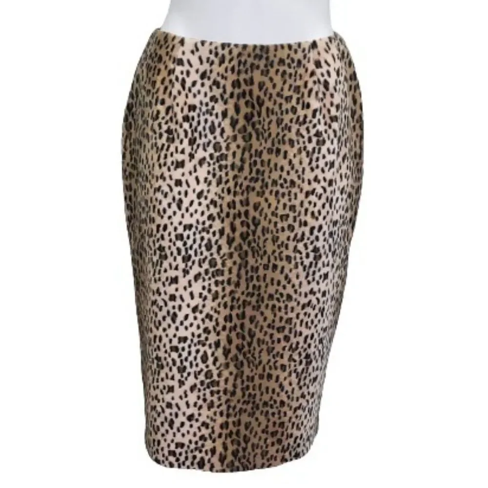 Vintage 90s Y2K Georgiou Studio Animal Print Skirt - Picture 1 of 14